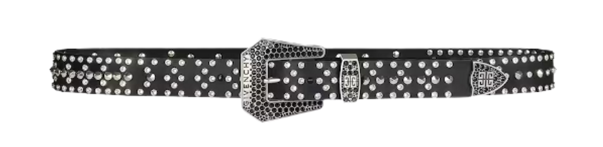 Givenchy Studs And Crystals Leather Belt
