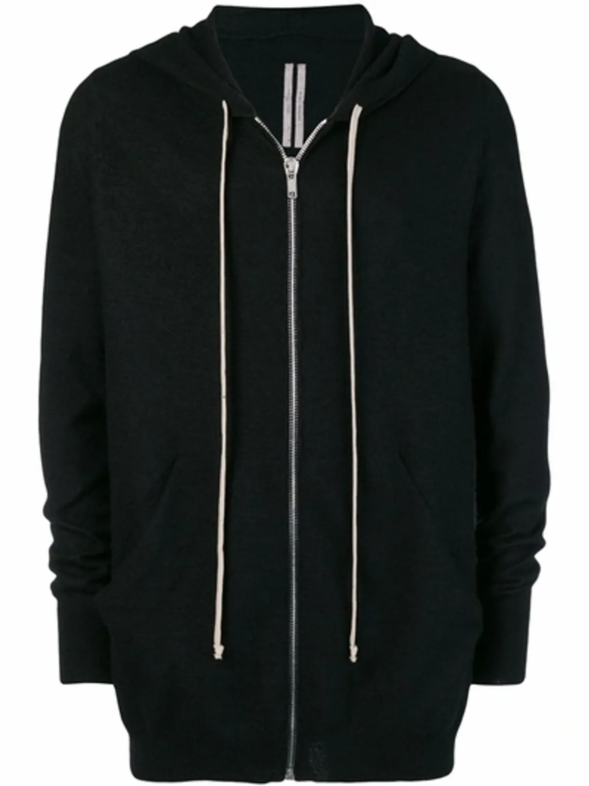Rick Owens Black Cashmere Zip-fastening Hoodie