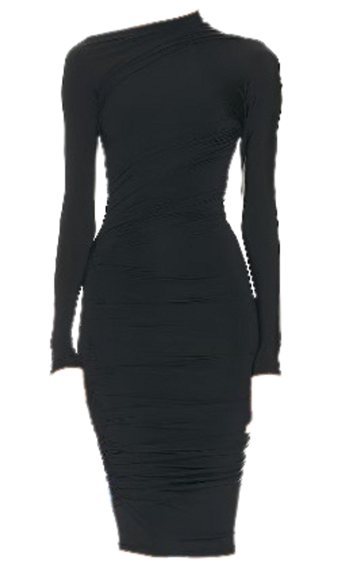 Balenciaga One Shoulder Twisted Jersey Black Mini Dress