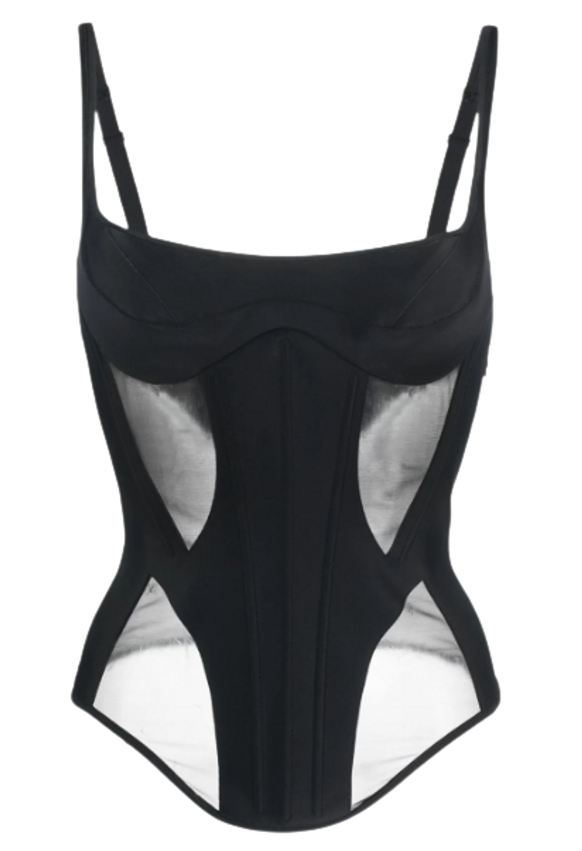 Mugler Spaghetti Straps Black Corset Style Top WHAT’S ON THE STAR?