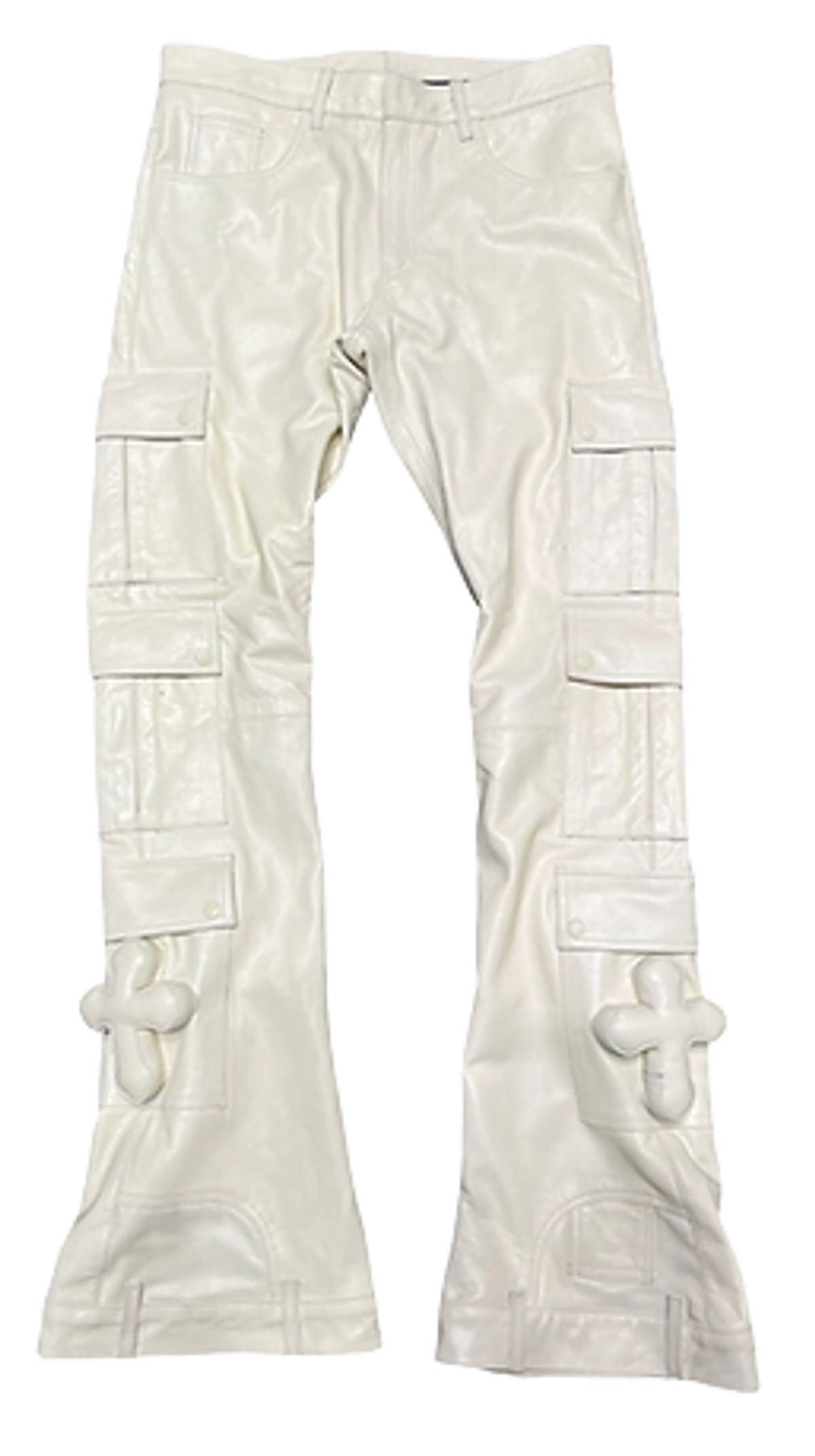 Life Of Sin Coke White Leather 3D Pants