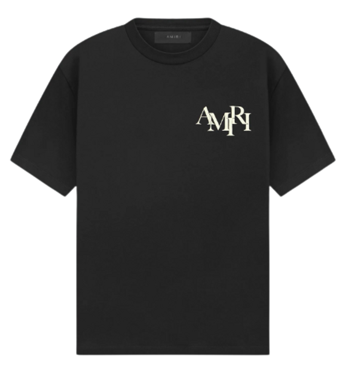 Amiri Black Staggered Logo T-Shirt