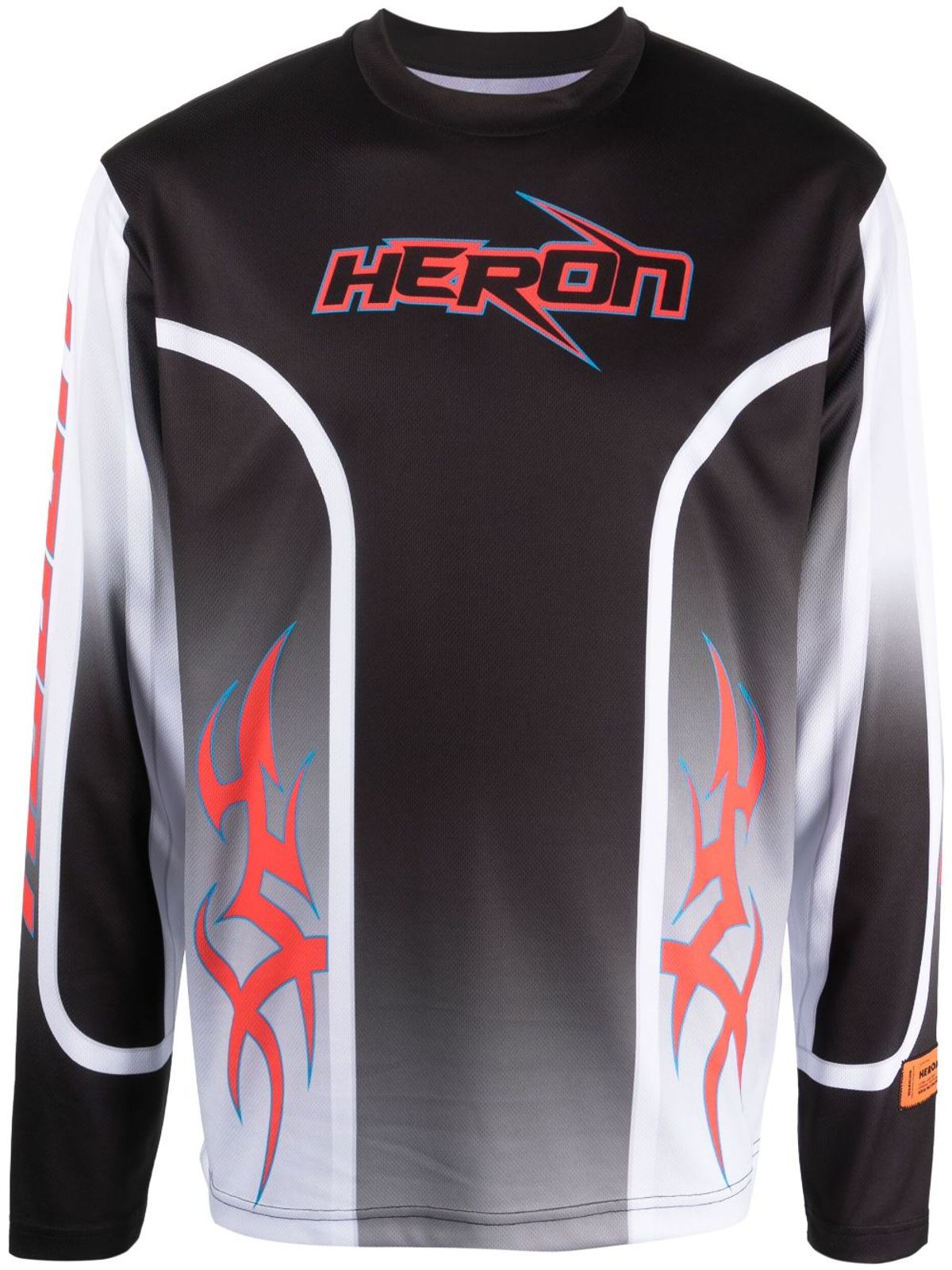 Heron Preston Racing Print Long Sleeve Black Jersey