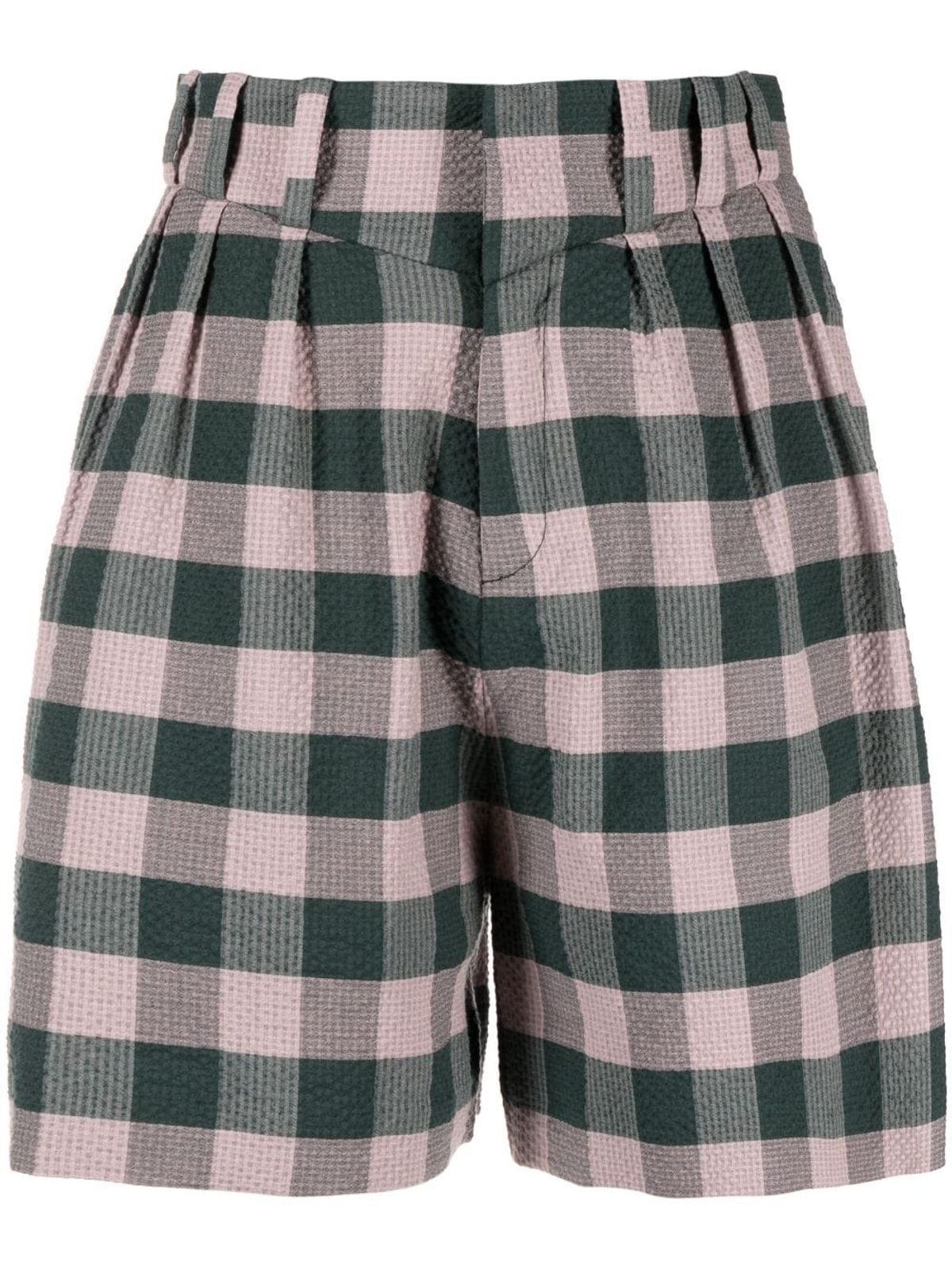 Loverboy by Charles Jeffrey Harvey Milk Gingham Cotton-blend Seersucker Shorts