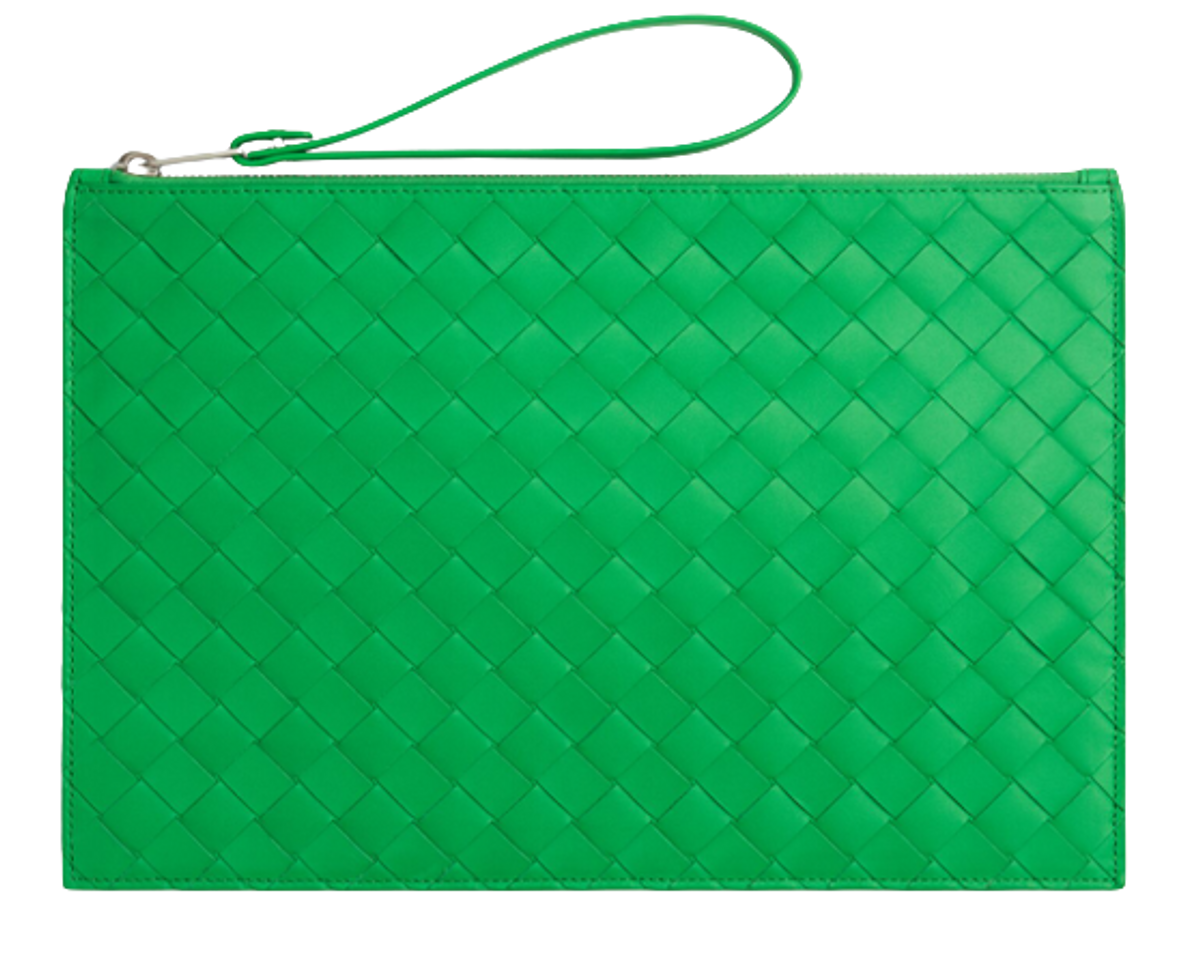 Bottega Veneta Parakeet Intrecciato Leather Pouch