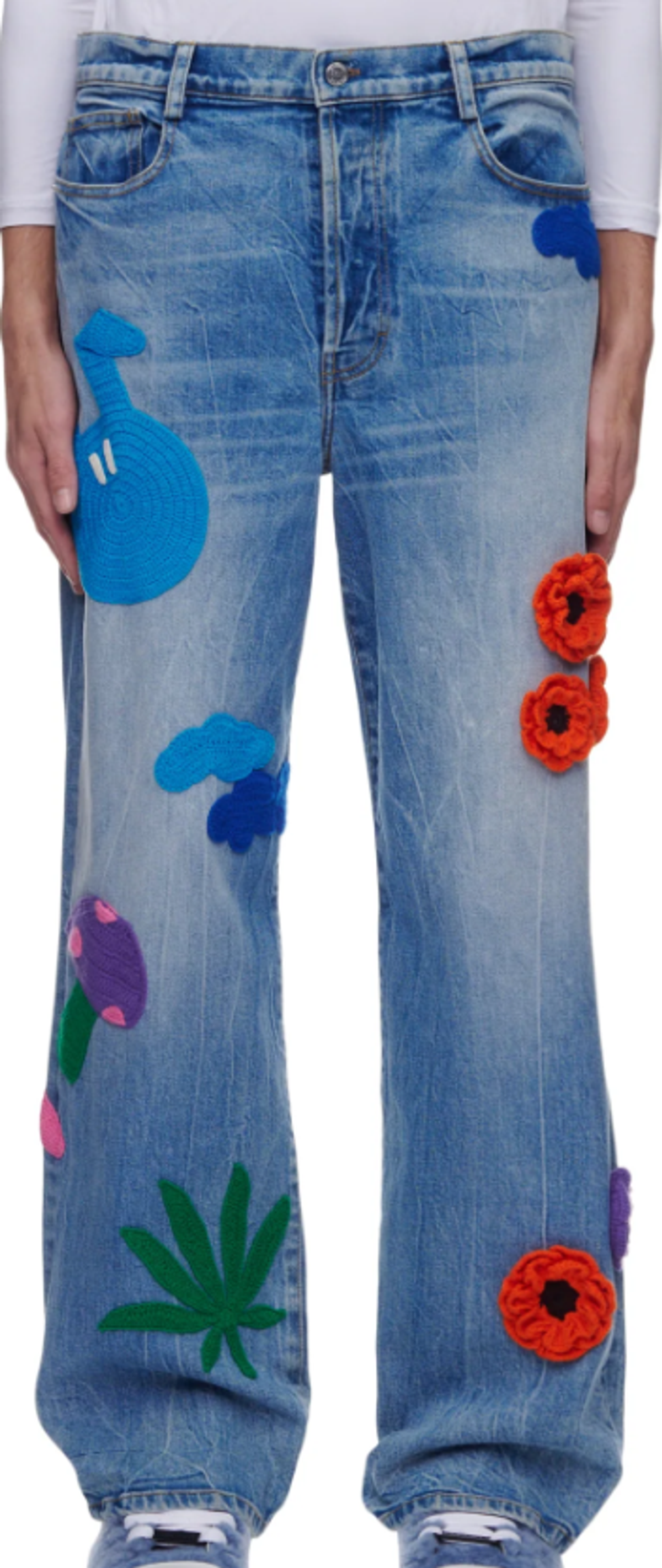 Nahmias Denim Knit Patchwork Jeans