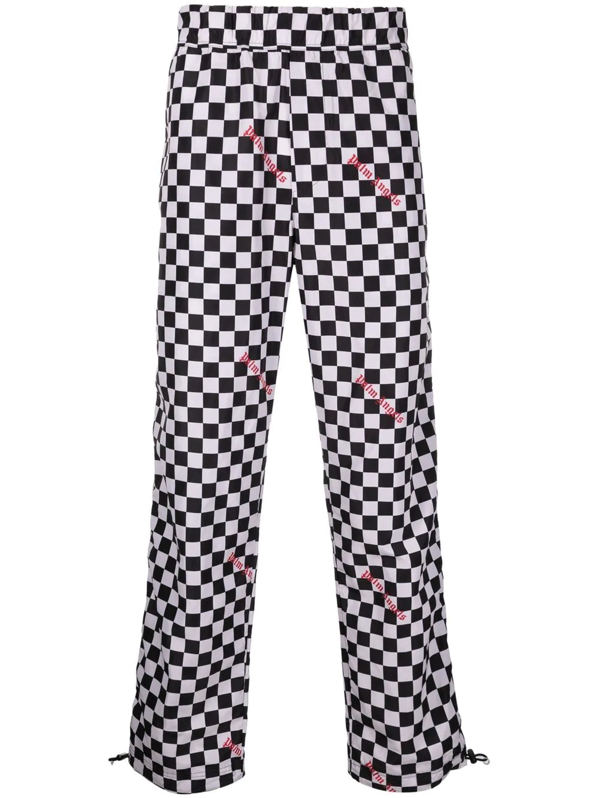 Palm Angels Black And White Jacquard Damier Classic Track Pants