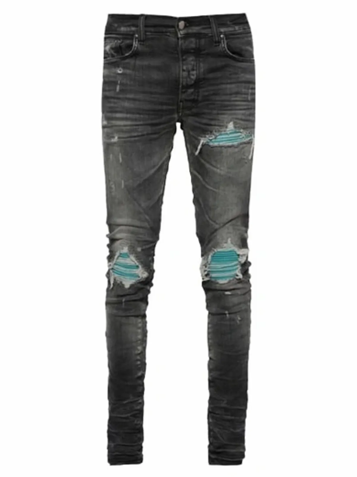 Amiri Black Mx1 Contrast-patch Skinny Jeans
