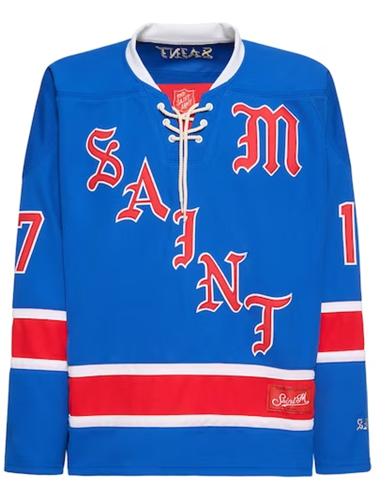 Saint Michael Blue Supernatural Printed Football T-Shirt
