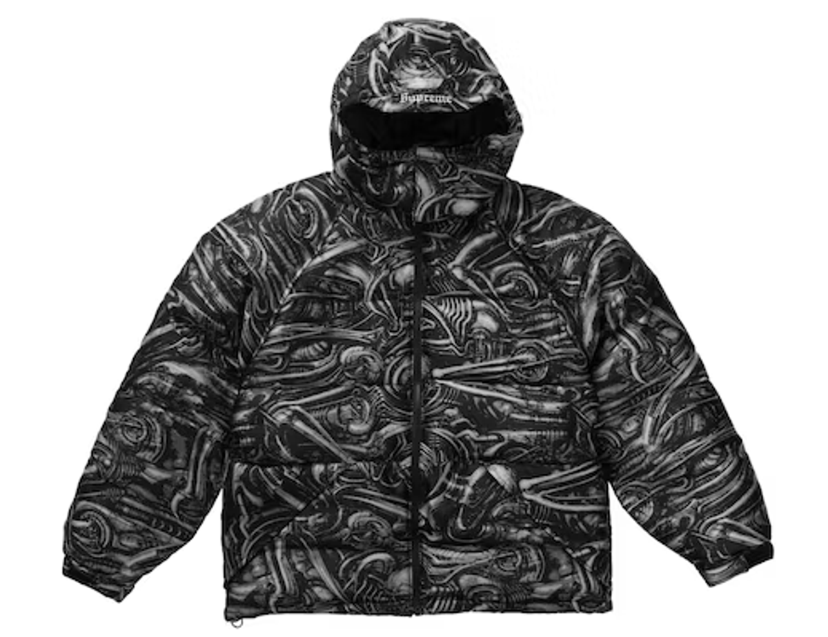 Supreme Black H.r. Giger Jacquard Down Puffer Jacket