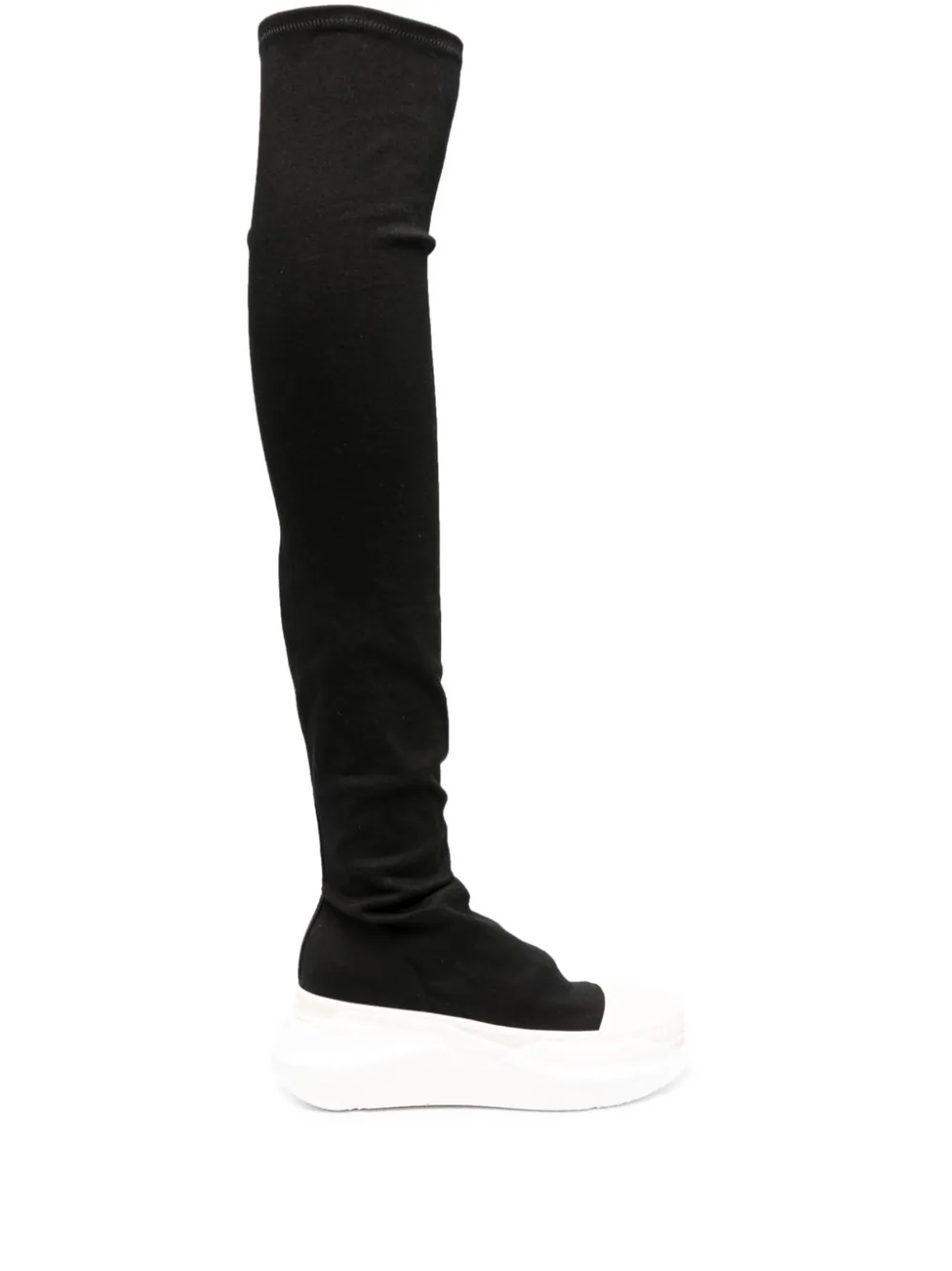 Rick Owens Black Abstract Stockings Thigh-high Boots