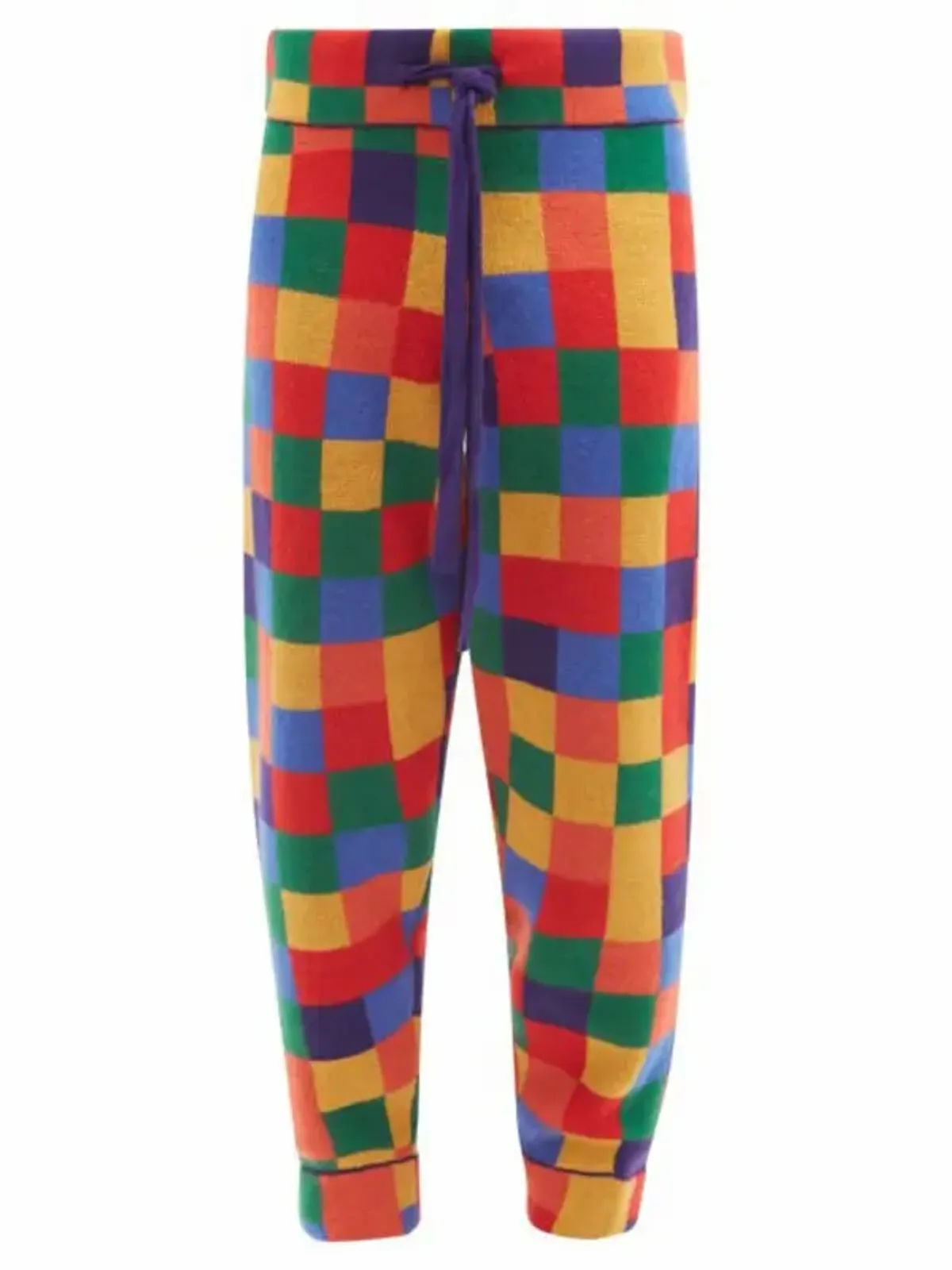 The Elder Statesman Thelma Check Cashmere Track Pants