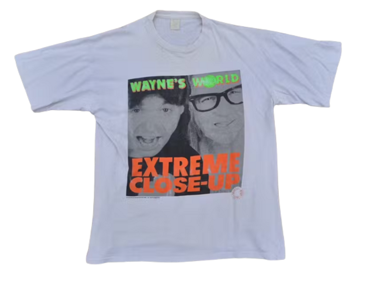 Vintage White Waynes World Extreme Close-Up T-Shirt