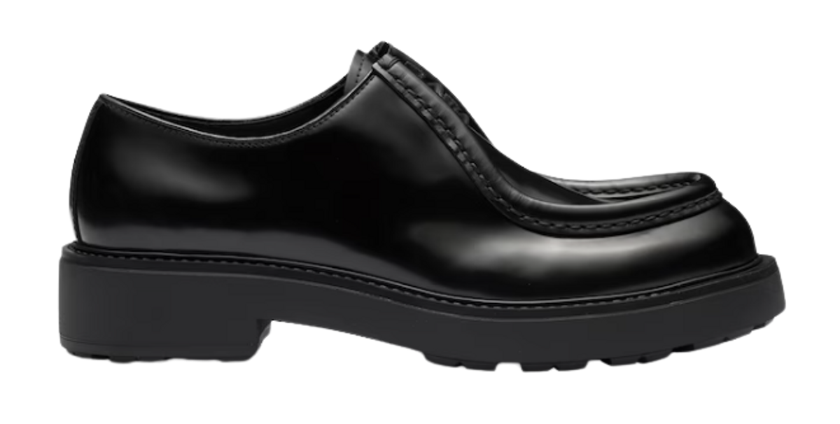 Prada Diapason Opaque Brushed Leather Lace-Up Shoes | WHAT'S ON