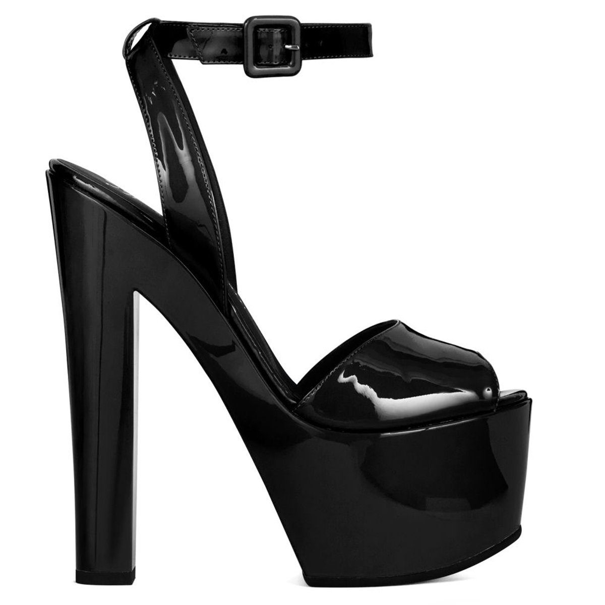 Giuseppe Zanotti Black Patent Leather Tarifa Sandals