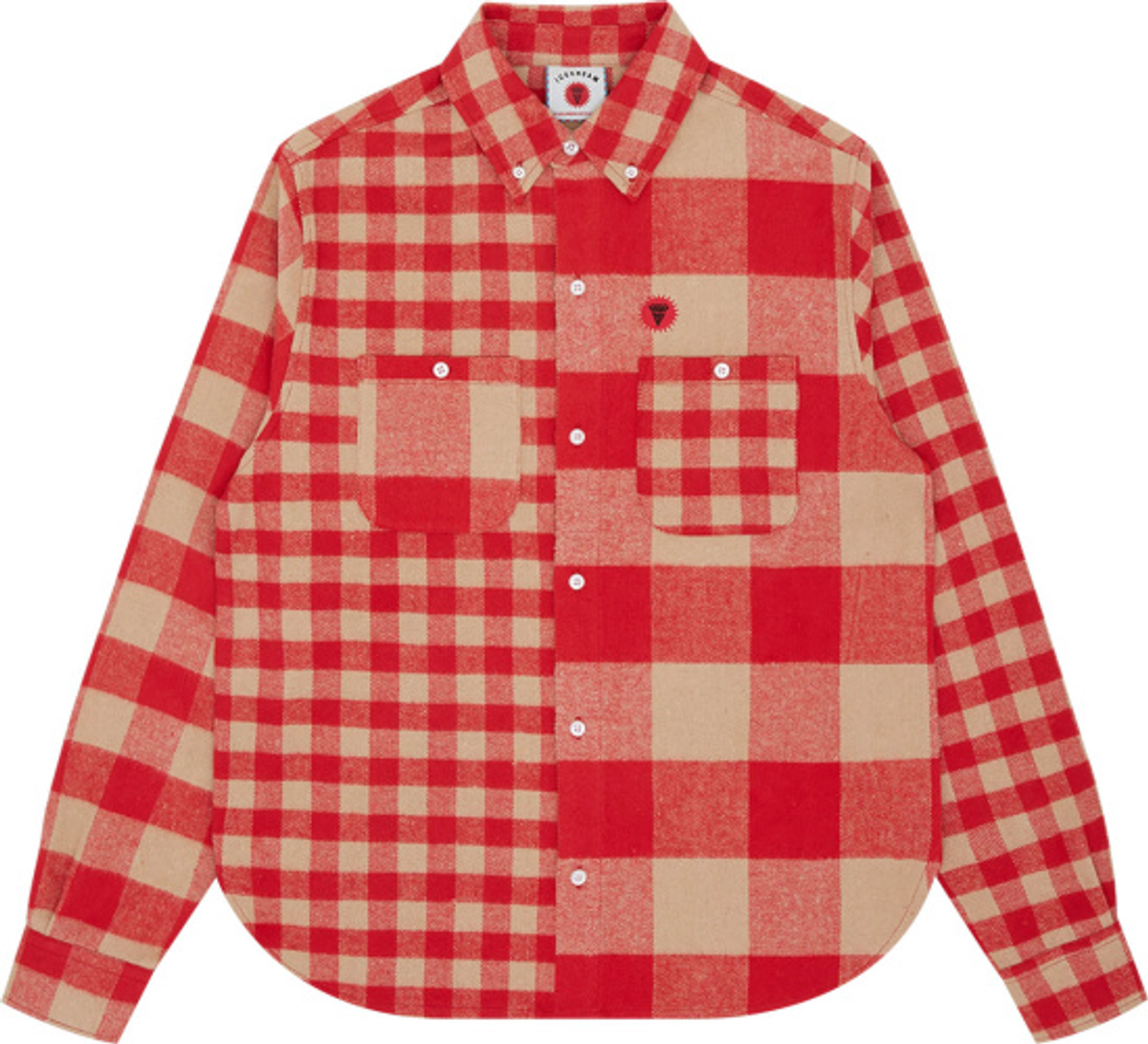 Ice Cream Red And Beige Flannel Shirt