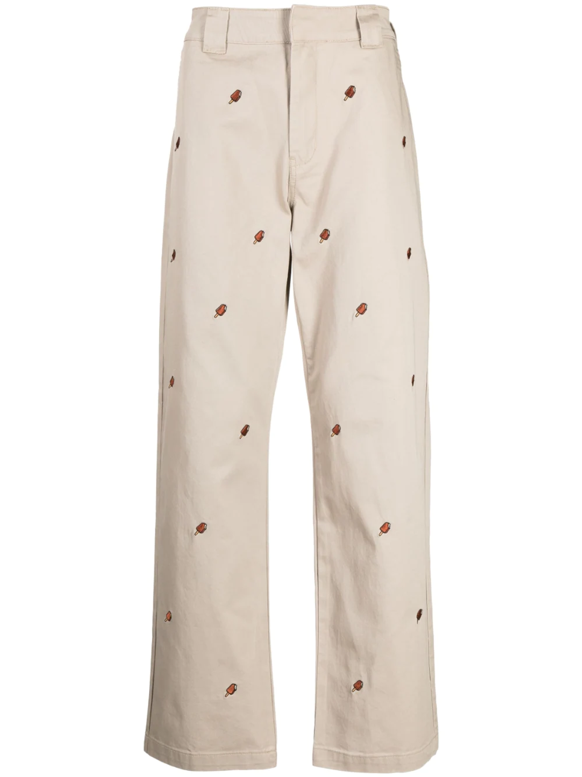 Ice Cream Beige Logo-print Wide-leg Trousers