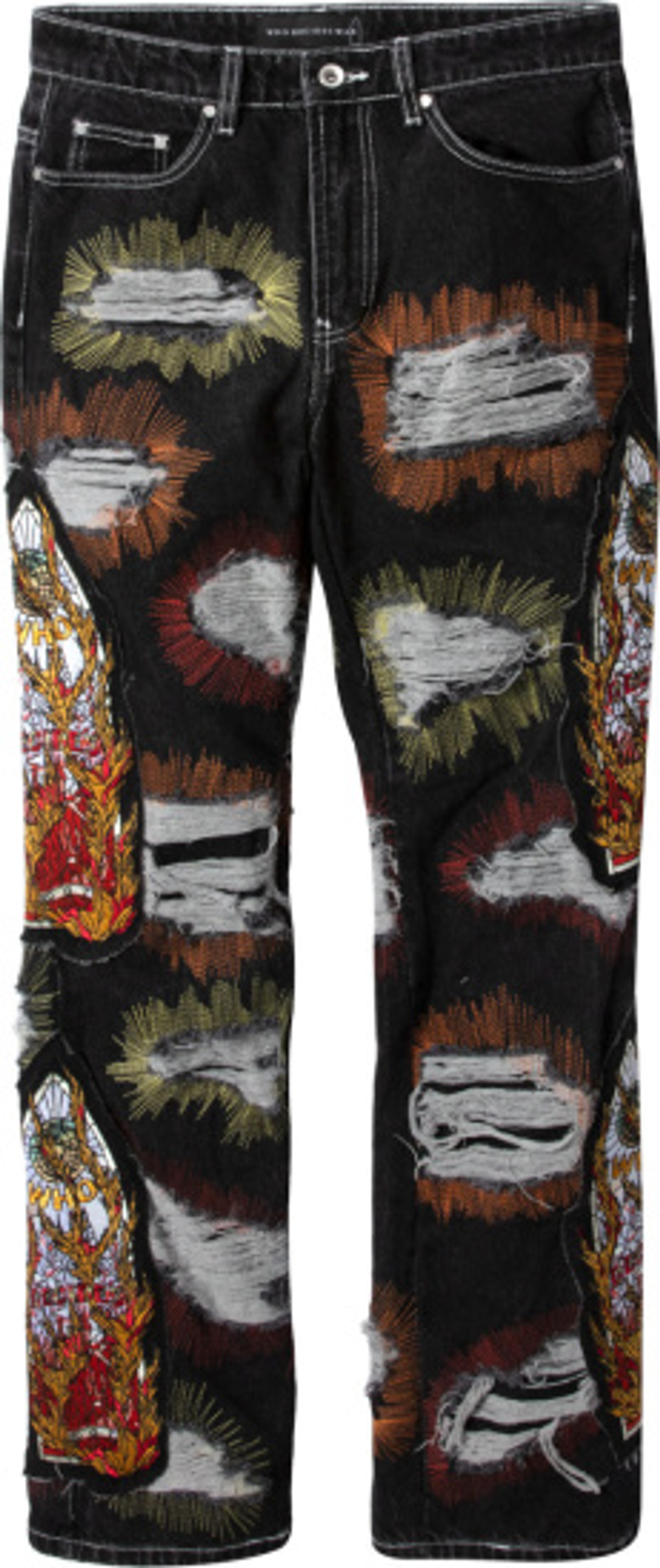 Who Decides War Black Flame Stained Glass Window Jeans