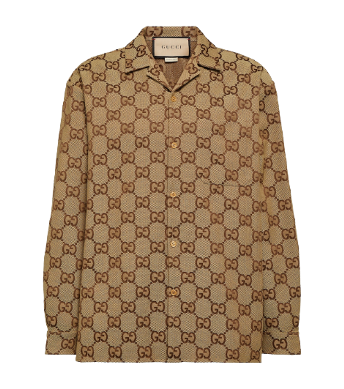 Gucci Maxi Gg Jacquard Canvas Shirt In Beige