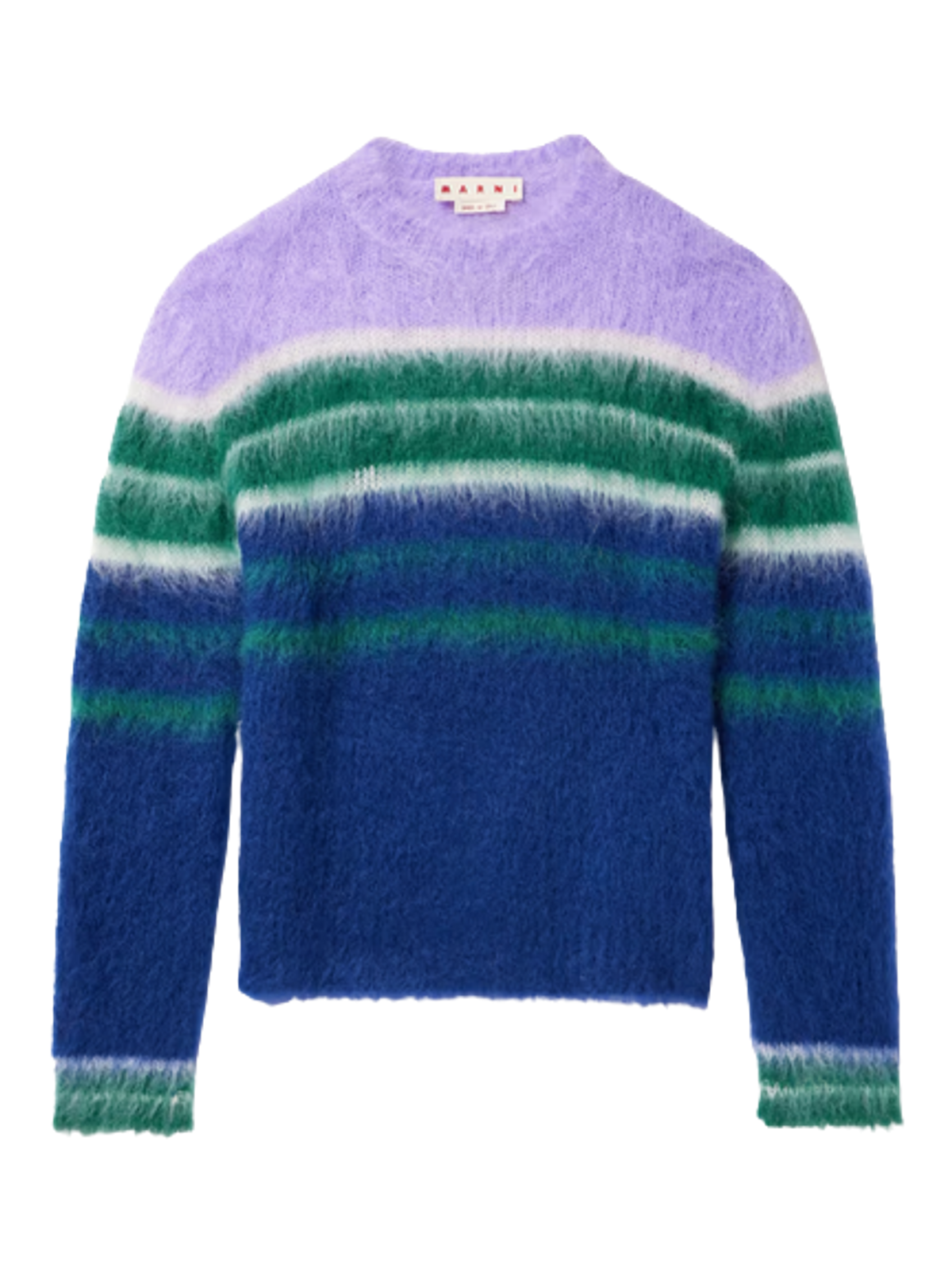 Marni Purple Striped Mohair-Blend Sweater