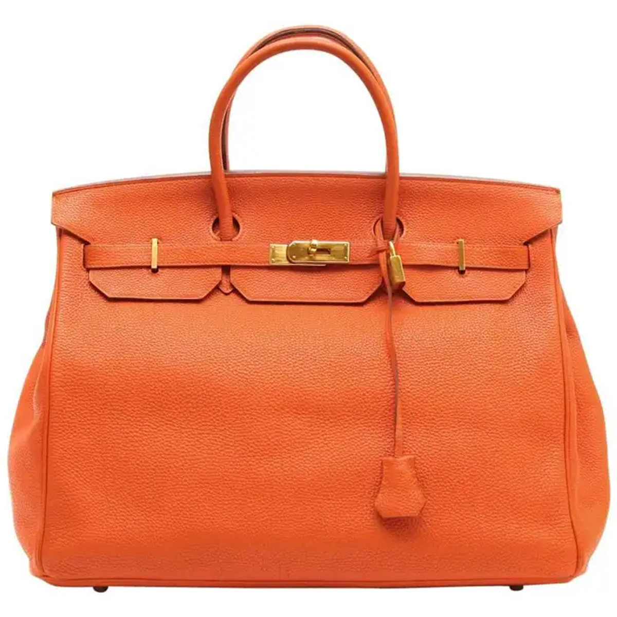 Hermes Orange Togo Leather Birkin 40 Bag