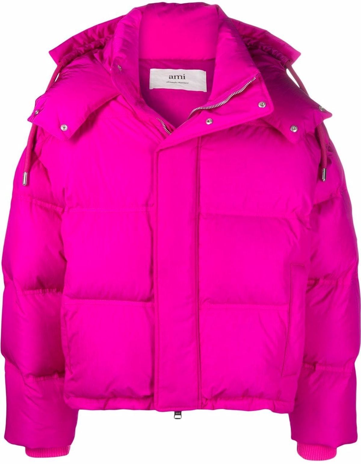 Ami Ami De Coeur Puffer Jacket In Pink