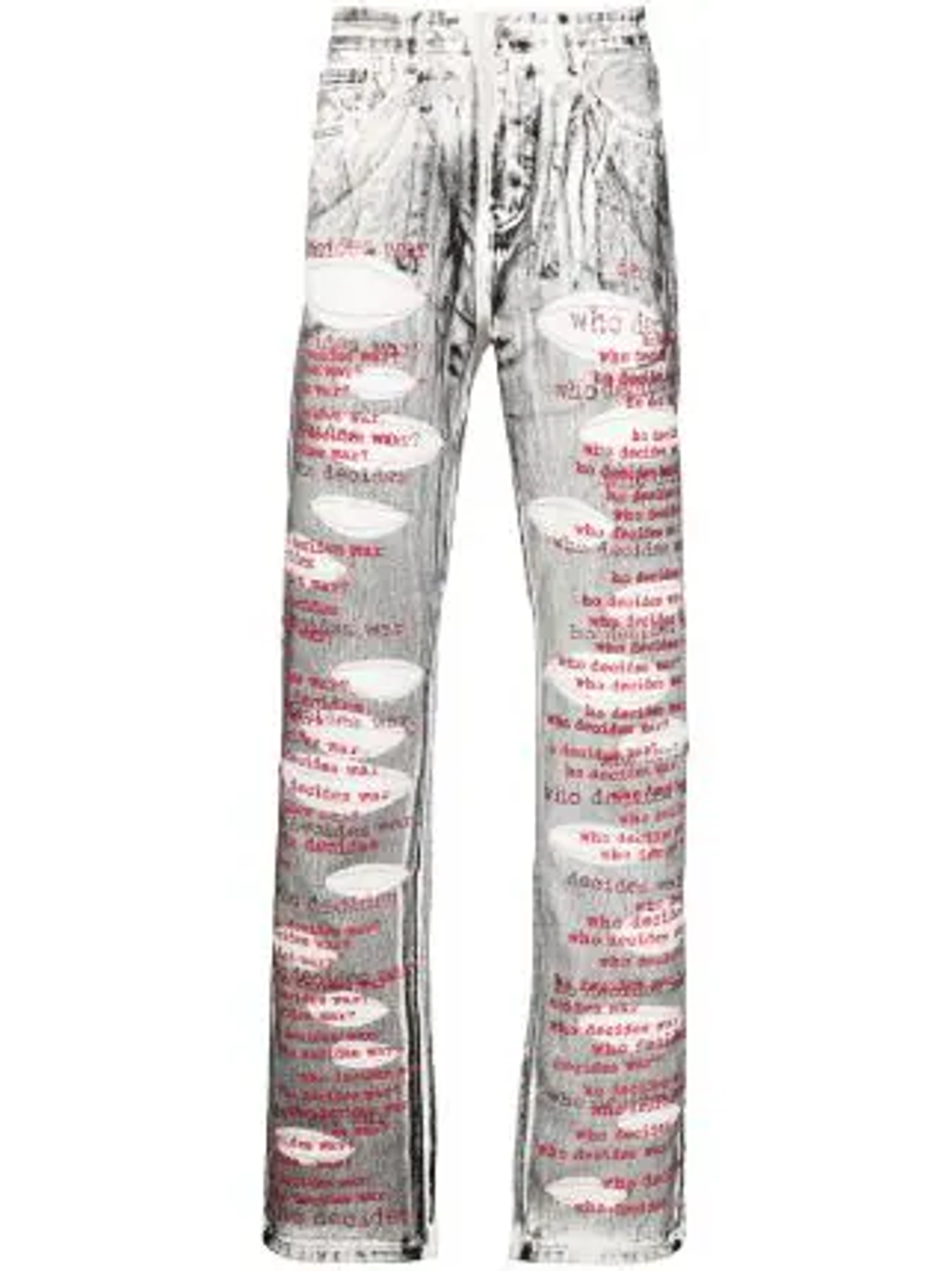 Who Decides War Gray Scripture Jeans