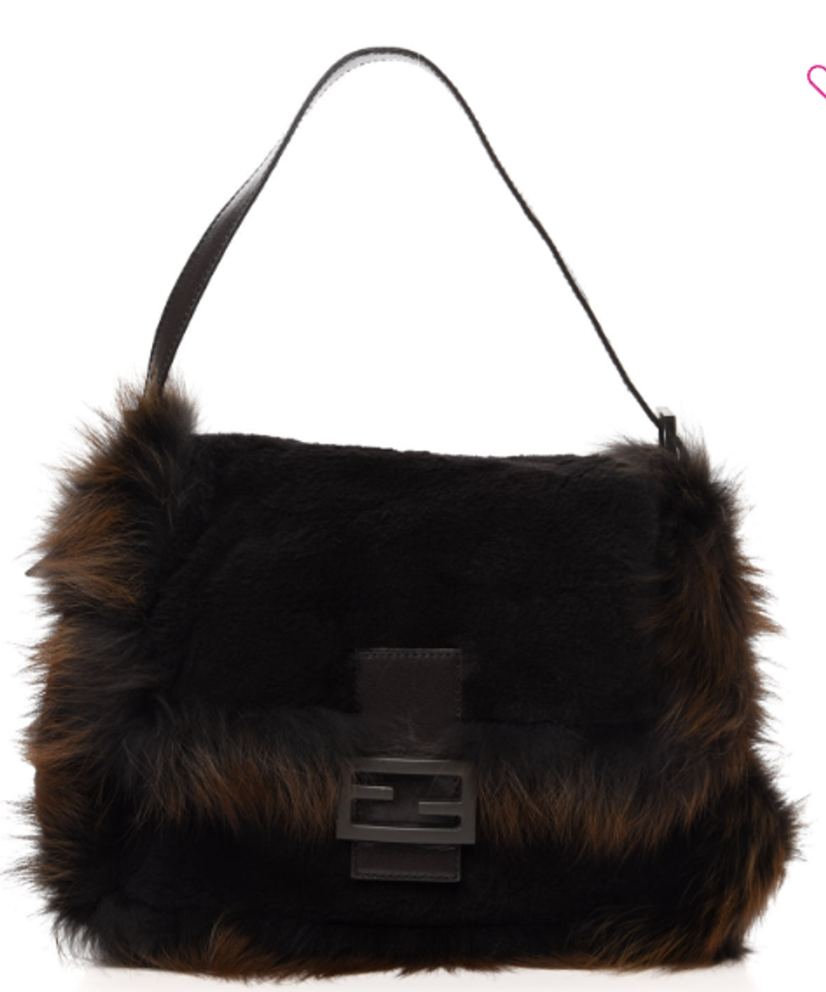 Fendi Brown Fox Fur Mama Baguette Bag