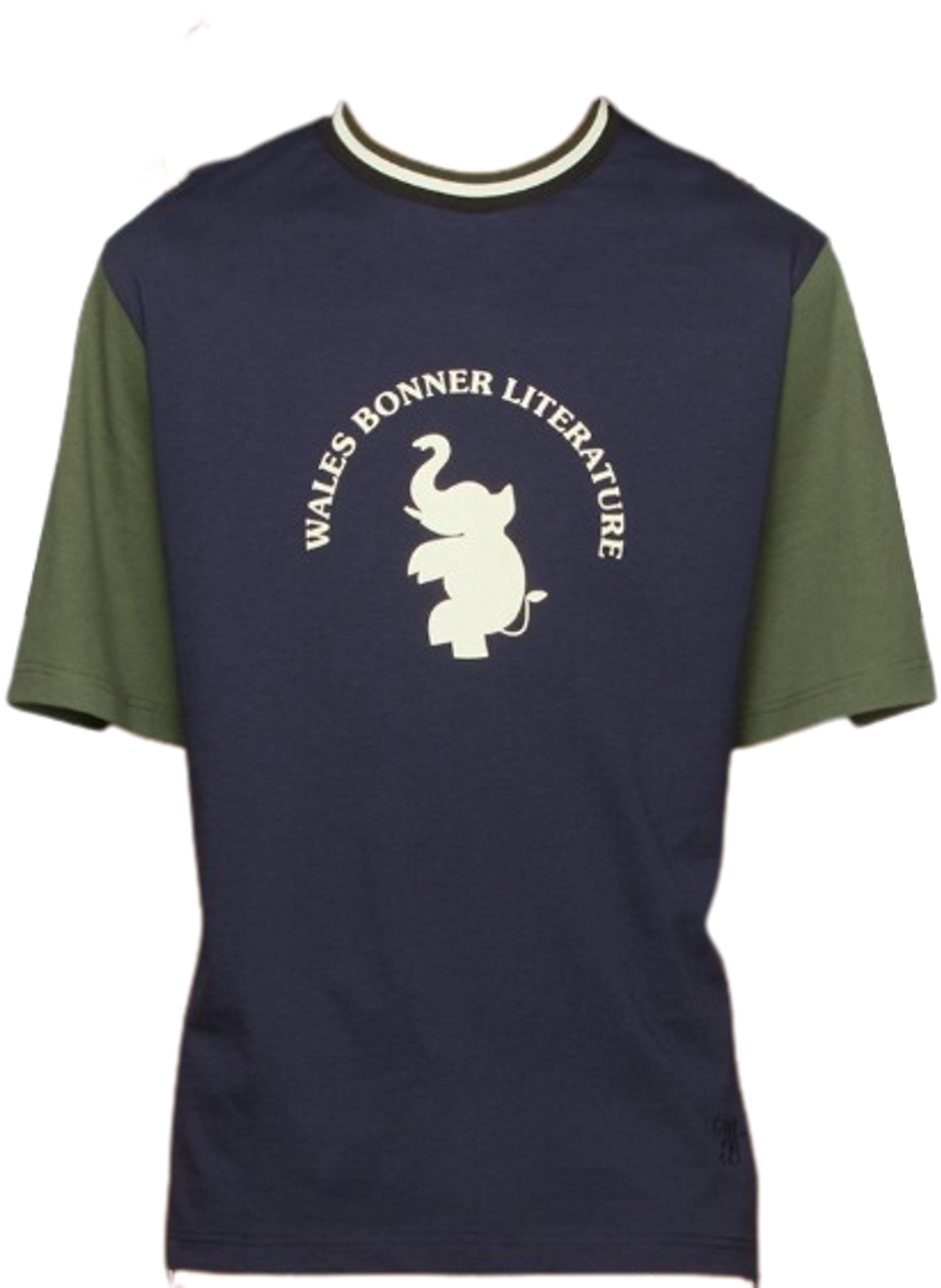 Wales Bonner Navy And Green College Graphic T-Shirt