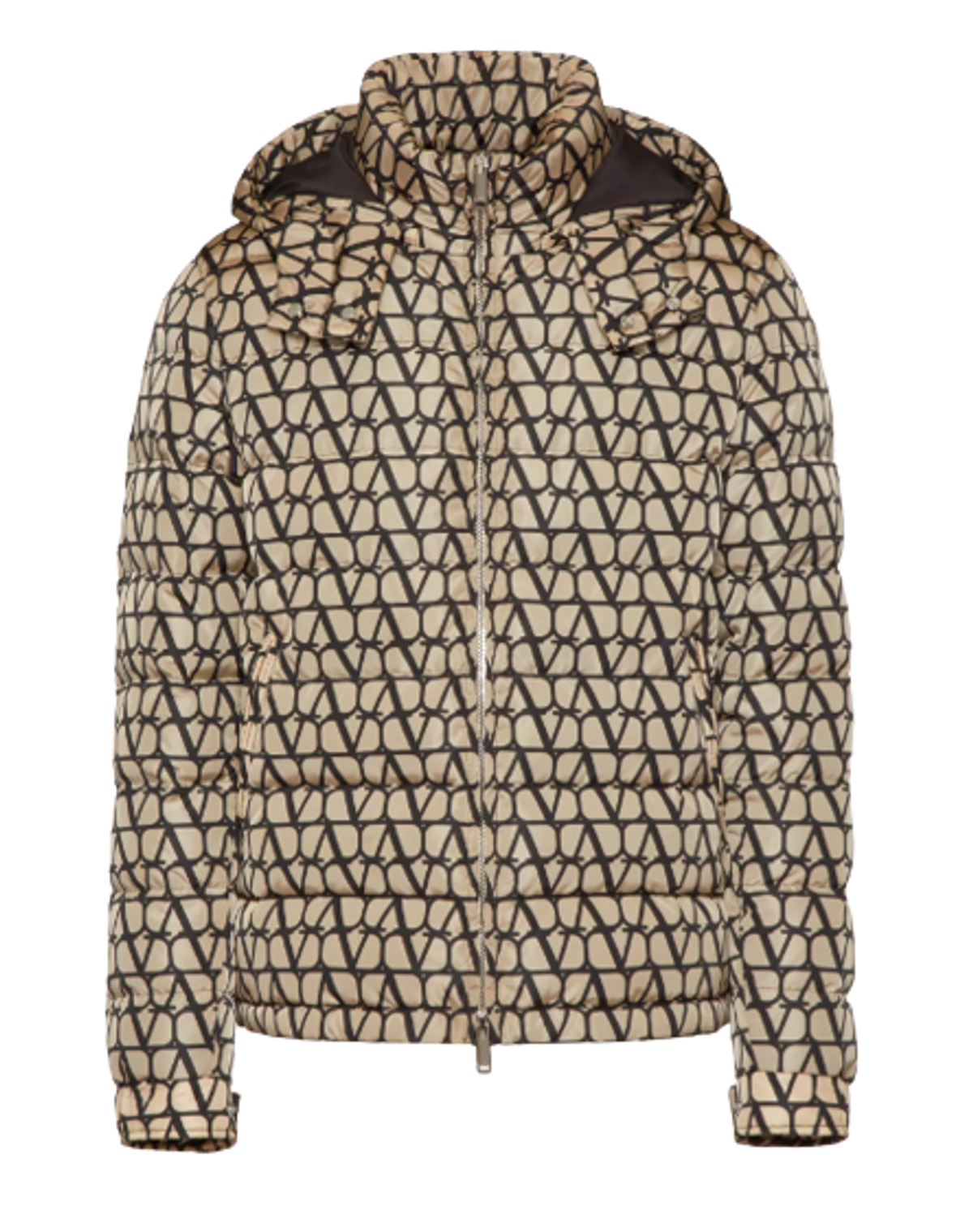 Valentino Beige And Black Nylon Down Jacket