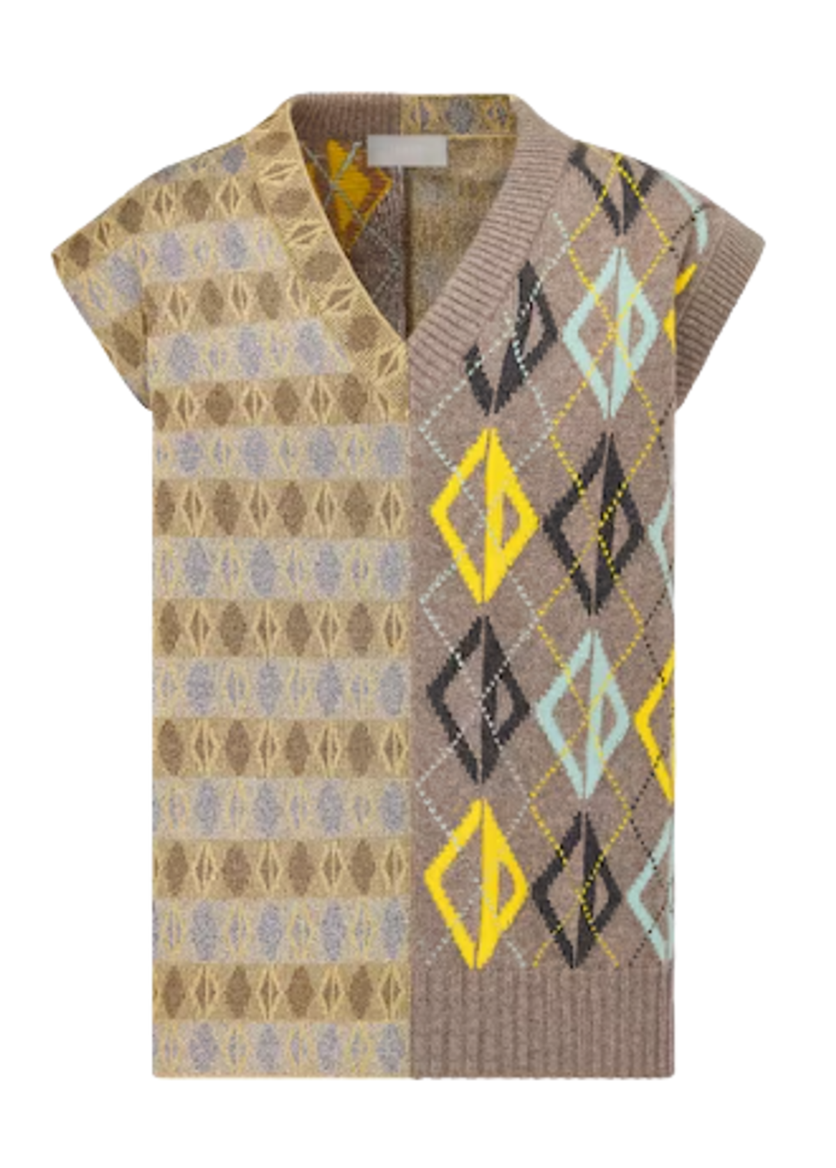 Dior Multicolor Cashmere-Blend Jacquard Sleeveless Sweater