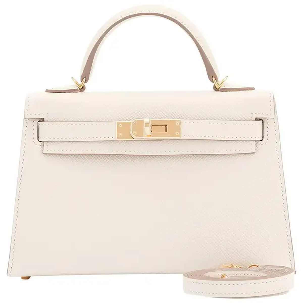 Hermes Craie Kelly 20cm Mini Off White Limited Edition VIP Shoulder Bag