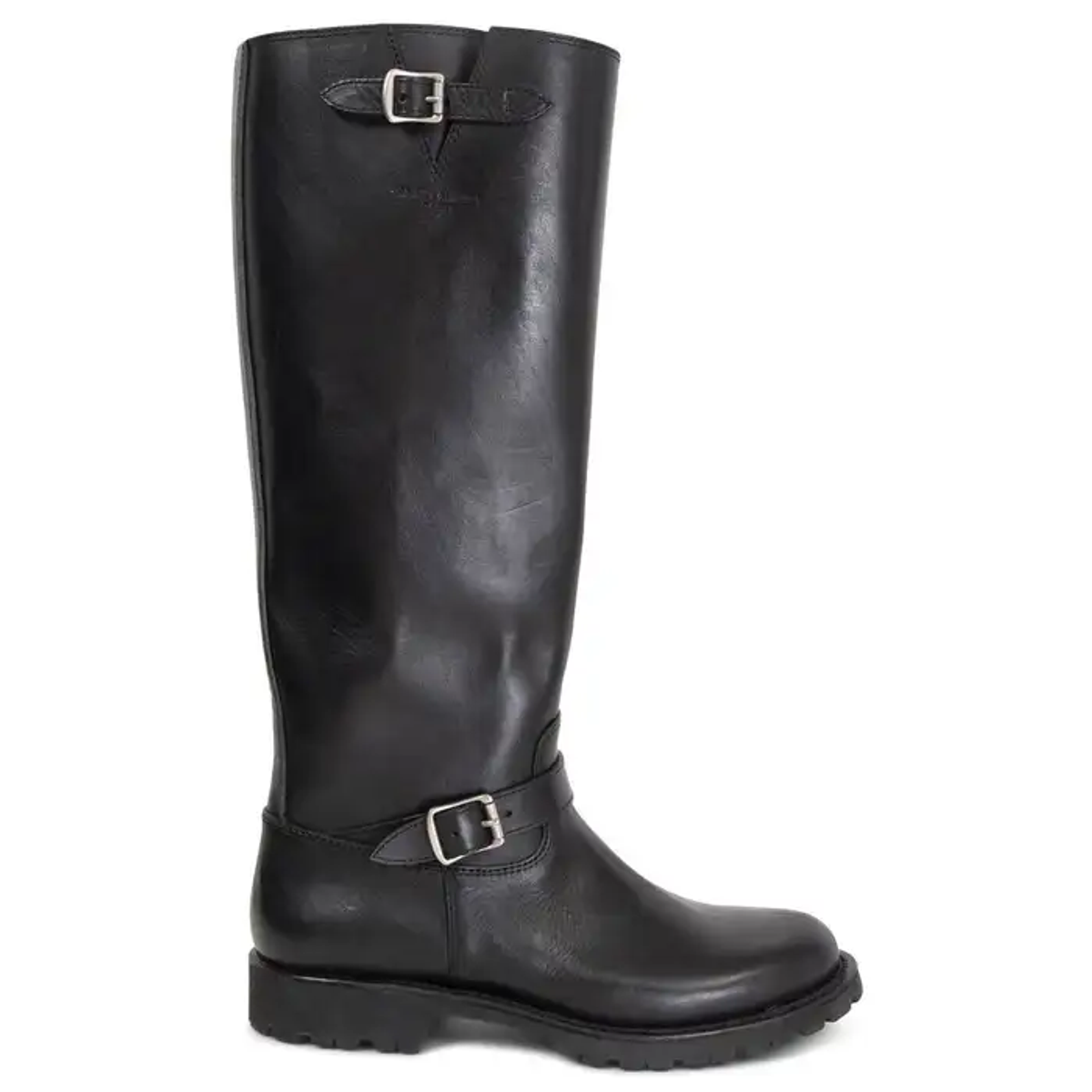 Saint Laurent Black Leather Classic Biker Knee High Boots