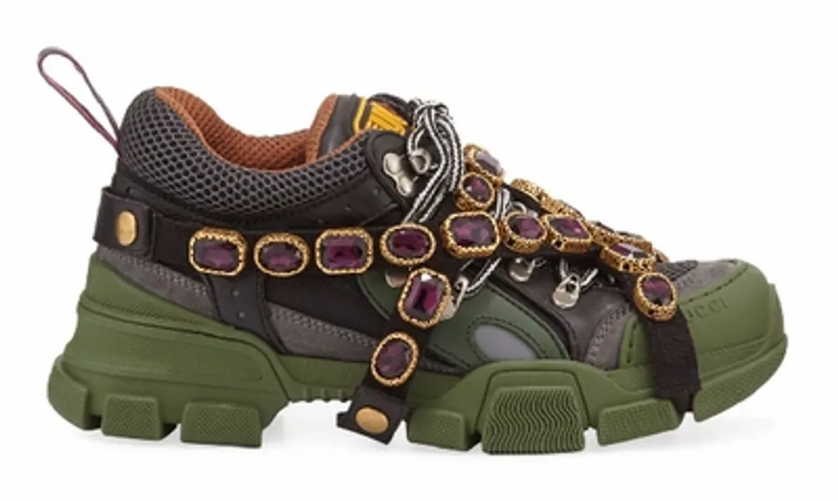 Gucci Flashtrek Sega Green Removable Crystal