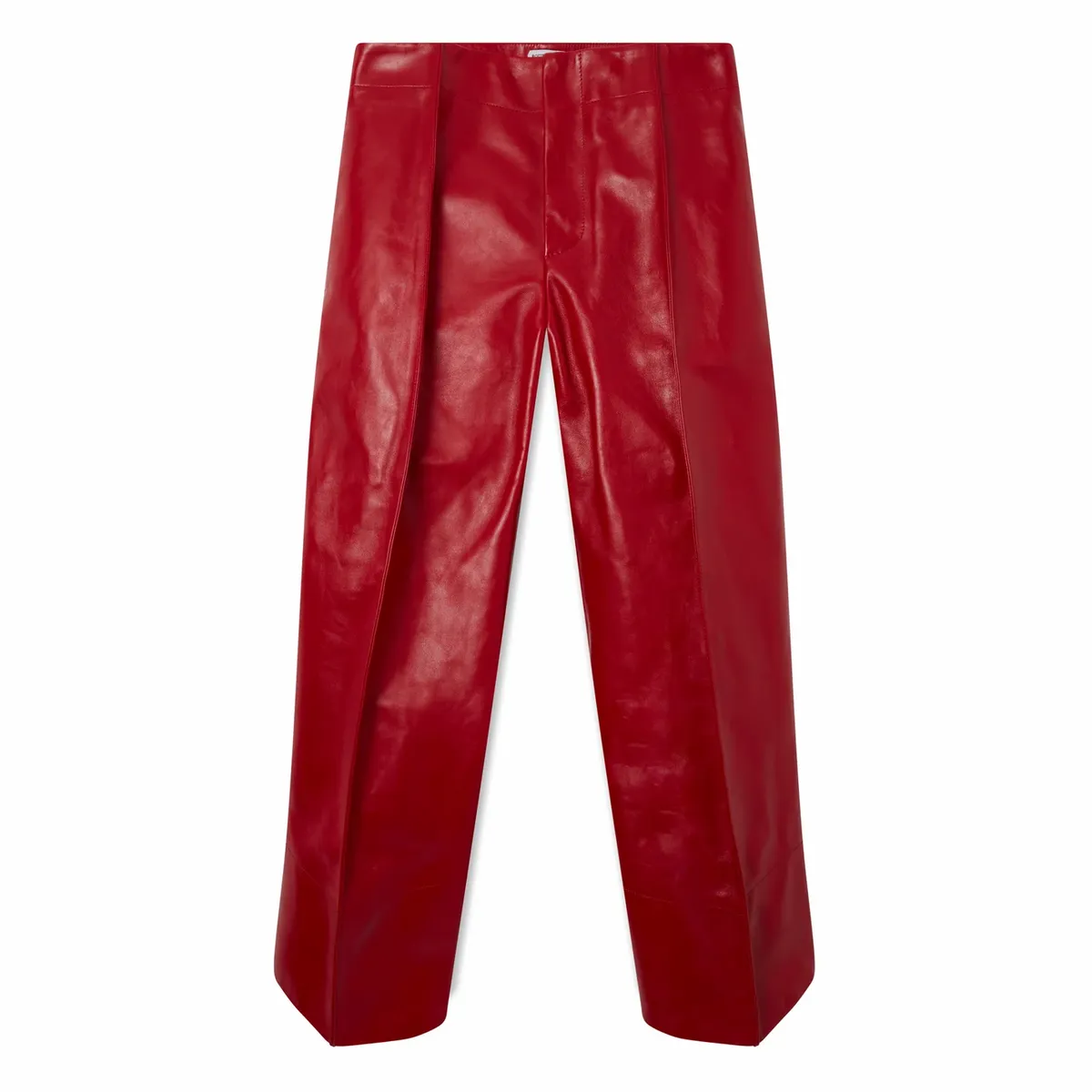 Bottega Veneta Leather Blood Red Trousers