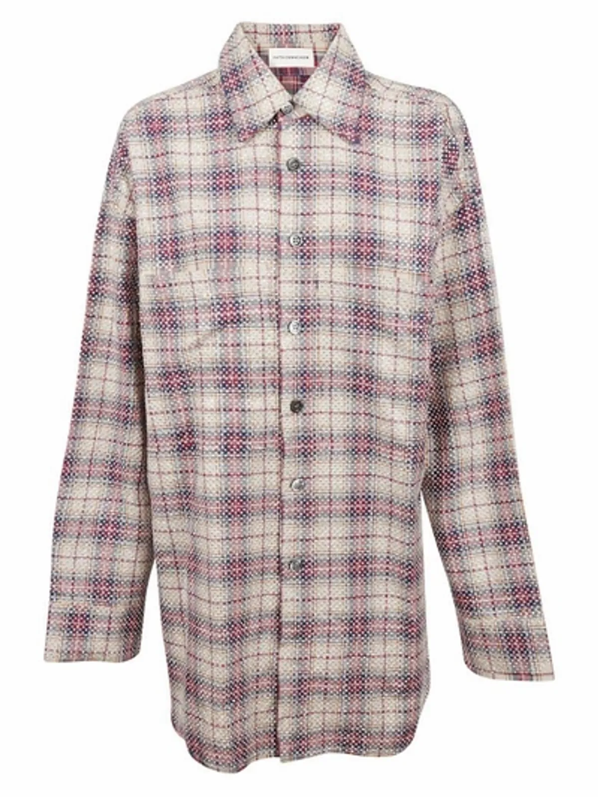 Faith Connexion Oversize Studded Check Cotton Shirt