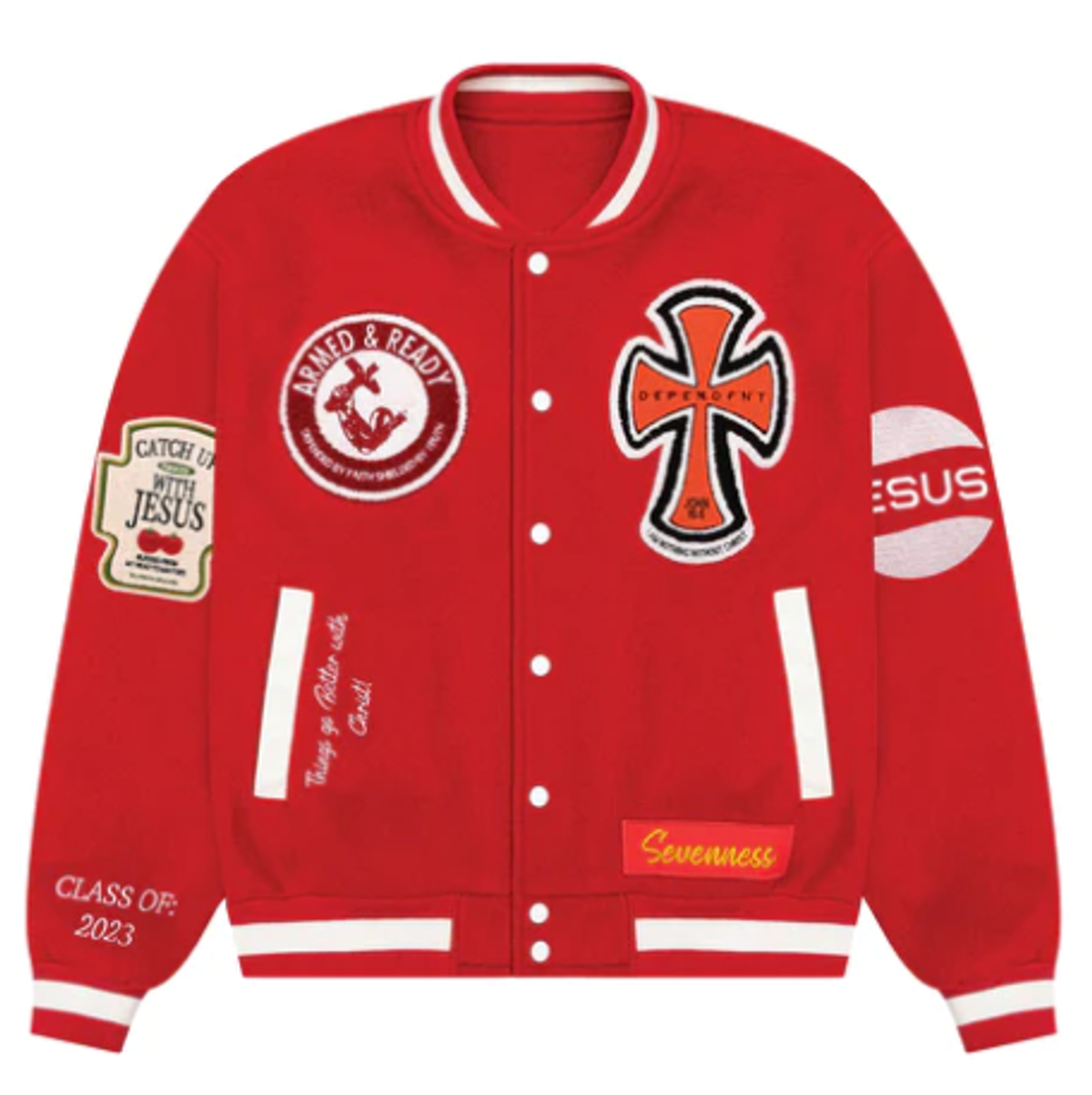 Seventh Heaven Red Anarchy Varsity Jacket | WHAT’S ON THE STAR?