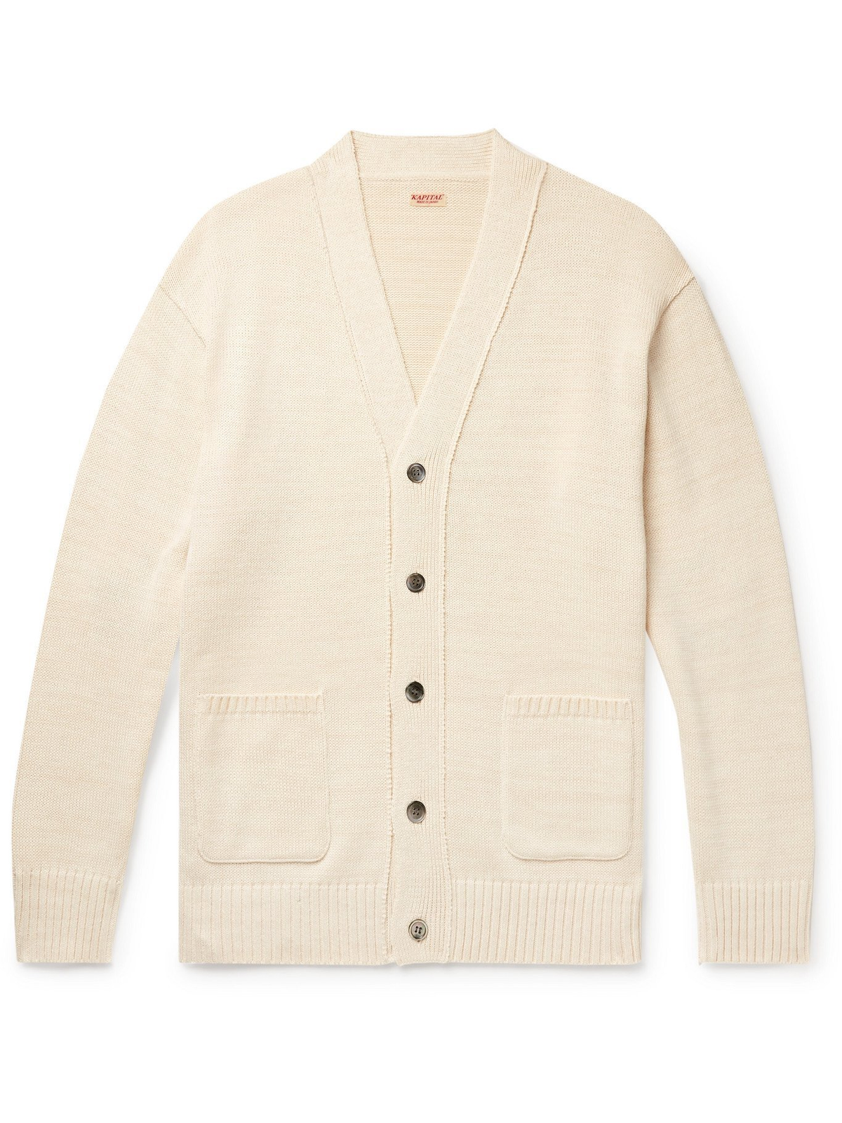 Kapital Ecru Smiley Cotton-blend Jacquard Cardigan