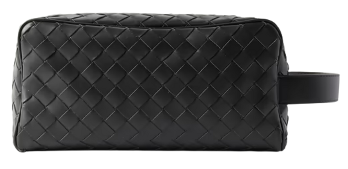Bottega Veneta Black Intrecciato Travel Pouch Bag