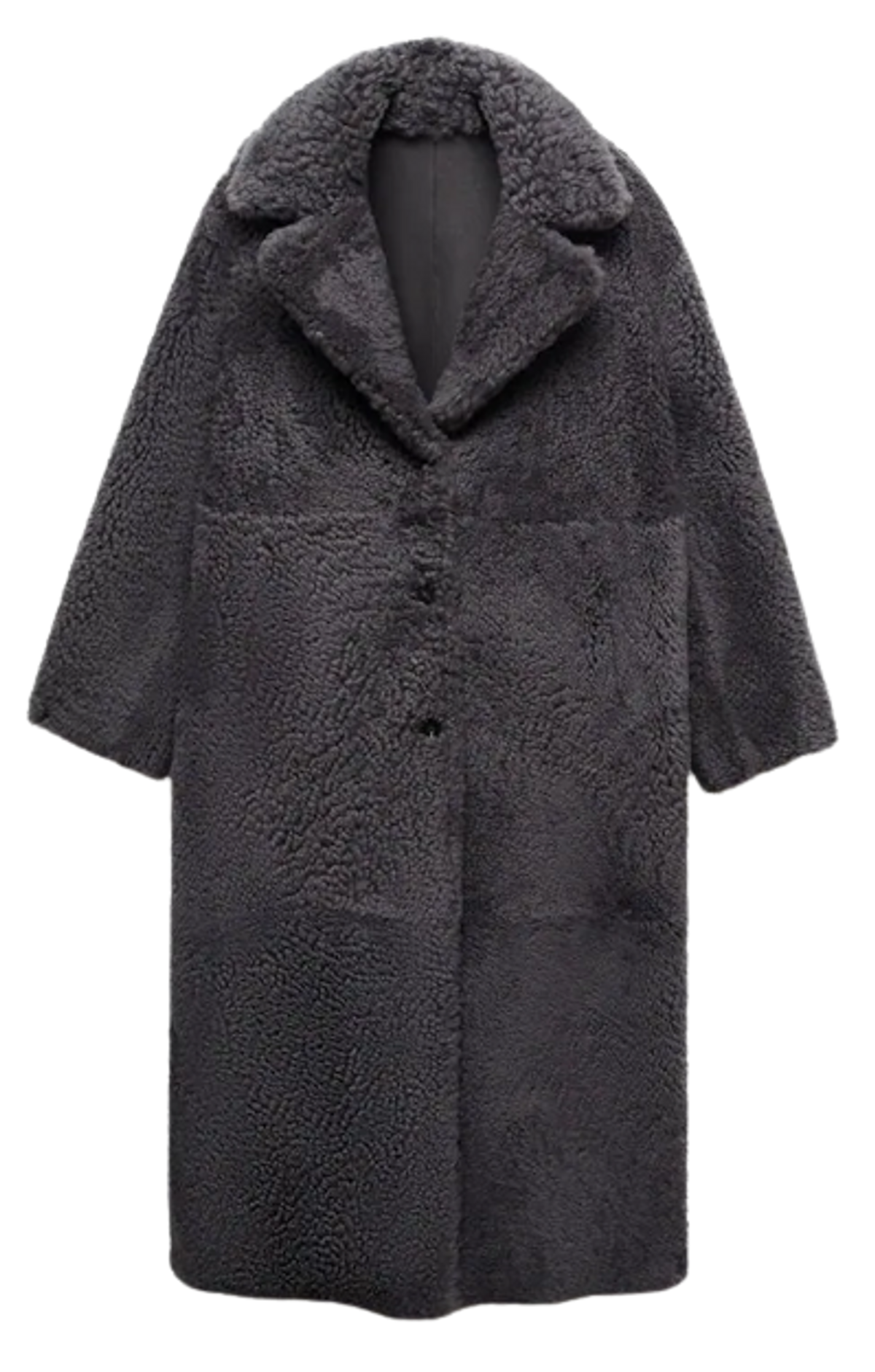 Mango Grey Reversible Sheepskin Fur-effect Coat
