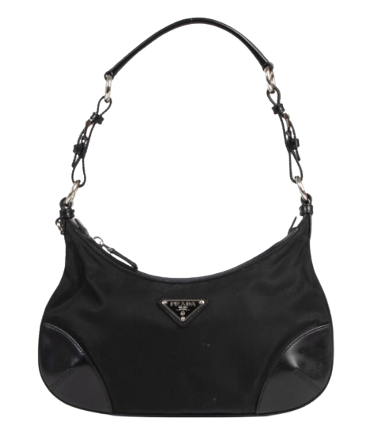 Prada Black Nylon And Leather Shoulder Bag