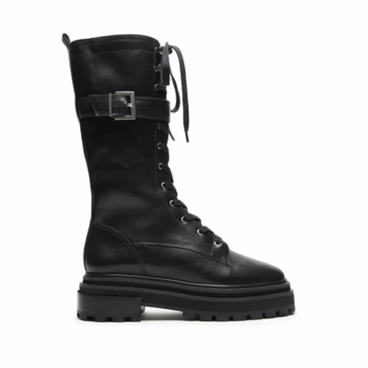 Schutz Black Moly Tall Combat Boots