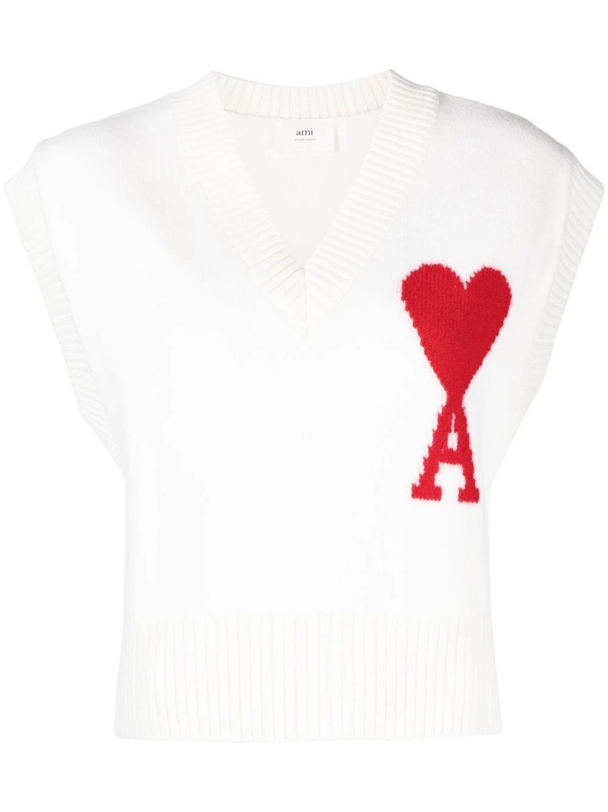 Ami Intarsia Virgin Wool Sweater Vest