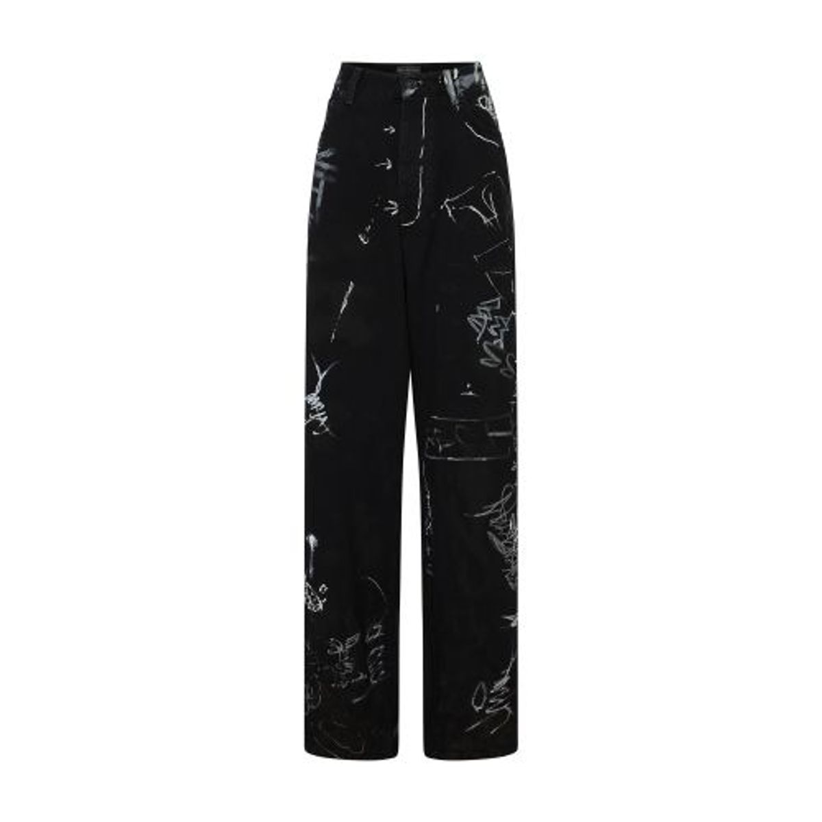 Balenciaga Graffiti Baggy Pants In Peach_pitch_black