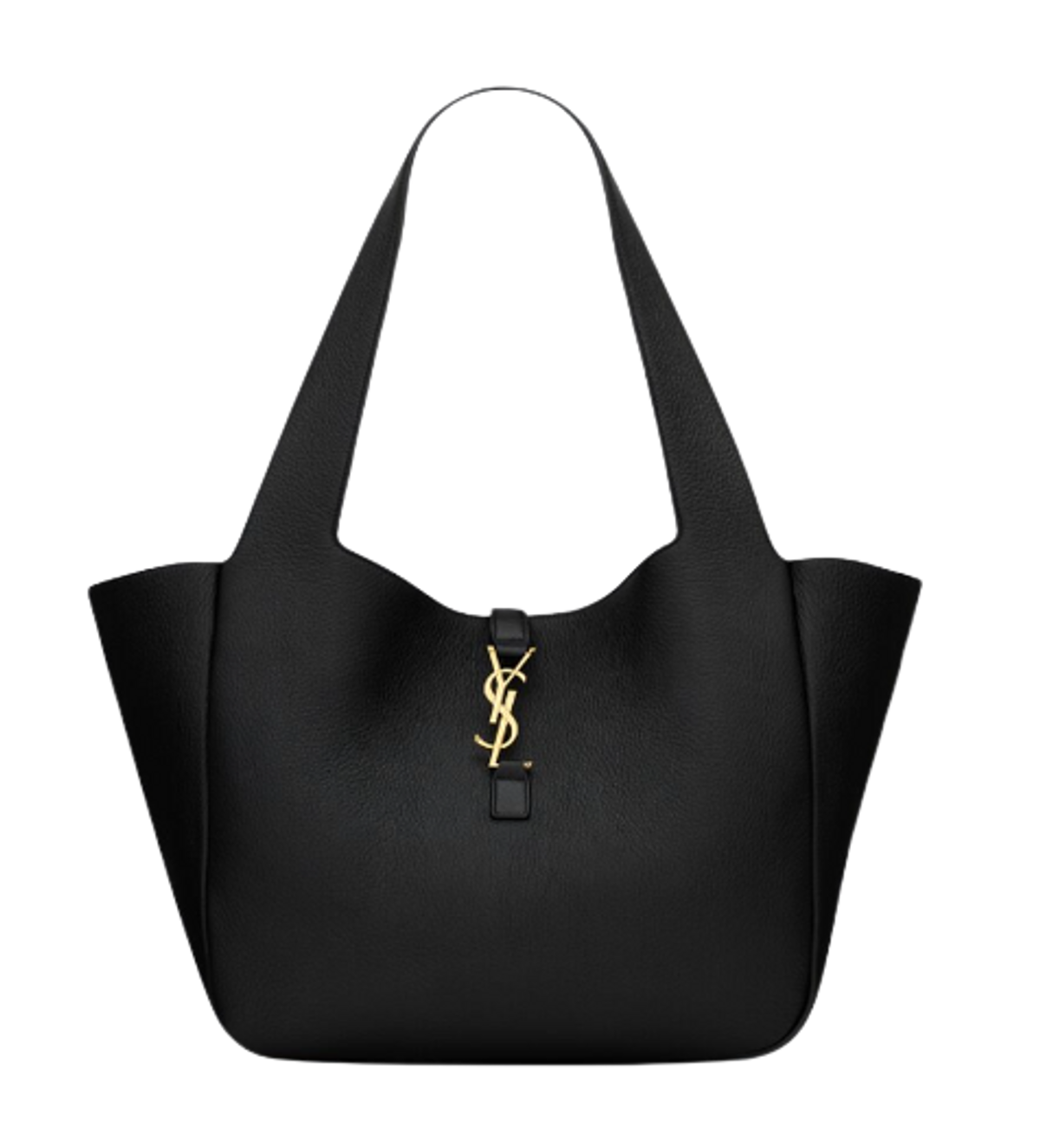 Saint Laurent Black Grained Leather Bea Tote Bag