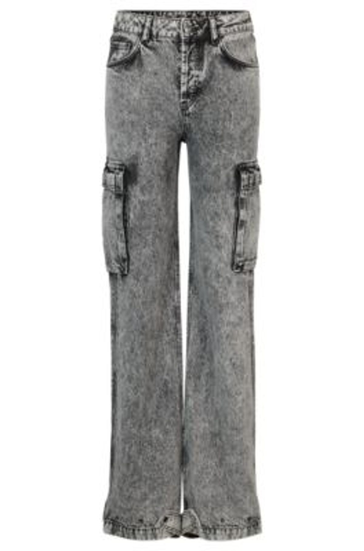 Hugo Boss × Bella Poarch Merch Relaxed-fit Jeans With Cargo Pockets In Dark Grey
