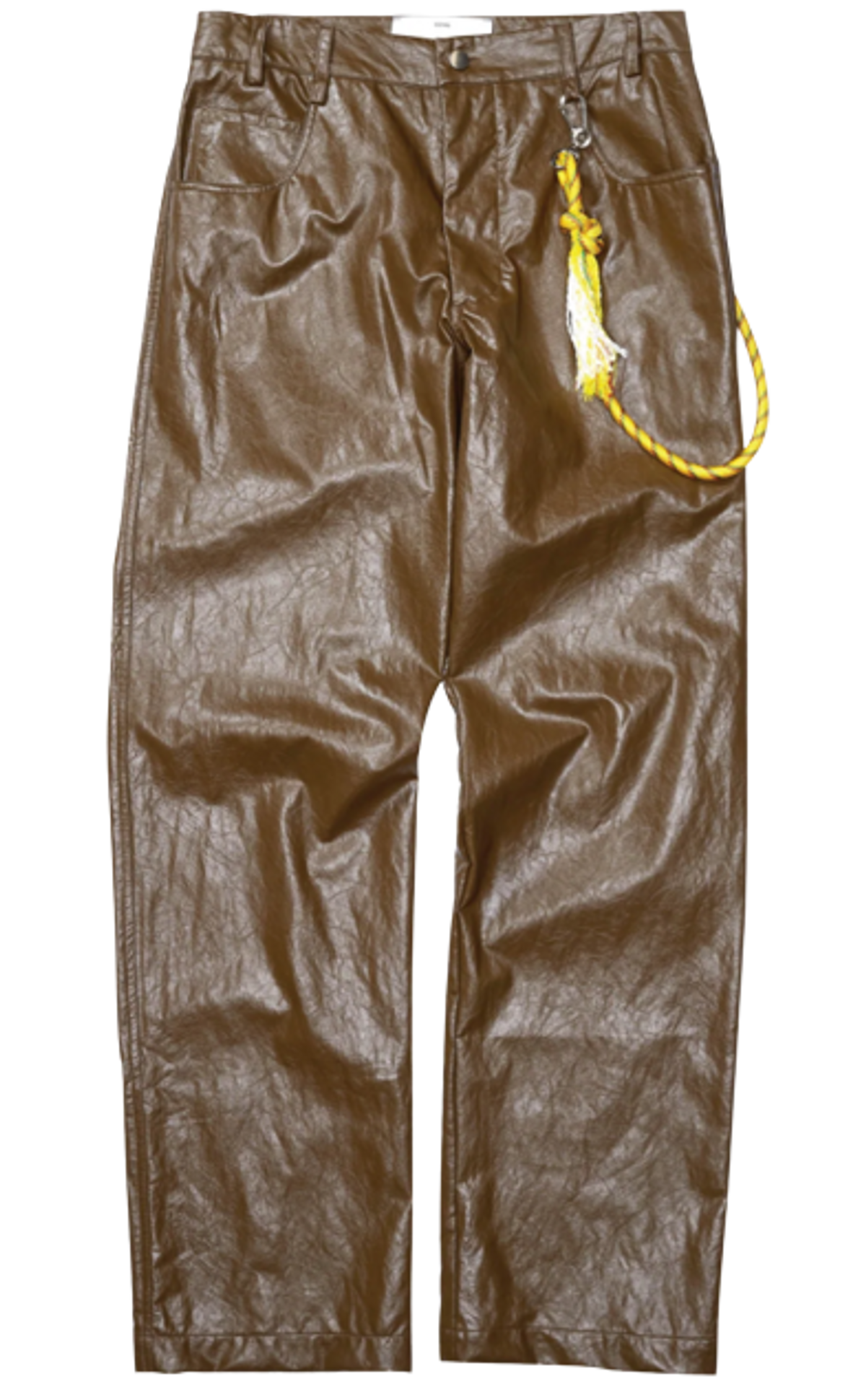 Song for the Mute Crinkled Faux Leather Brown Pants