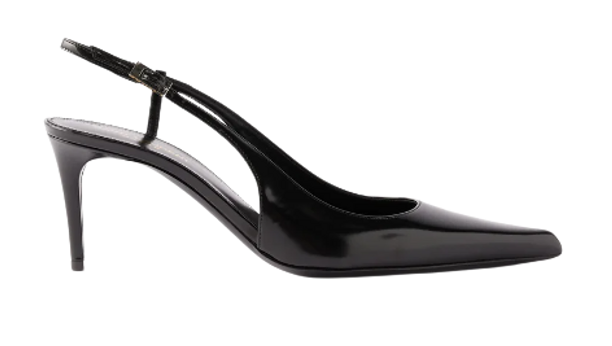 Saint Laurent Vendome 70 Point-Toe Patent-Leather Sandals
