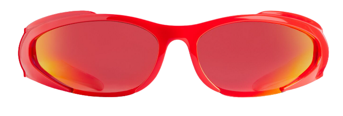 Balenciaga Red Reverse Xpander Rectangle Sunglasses