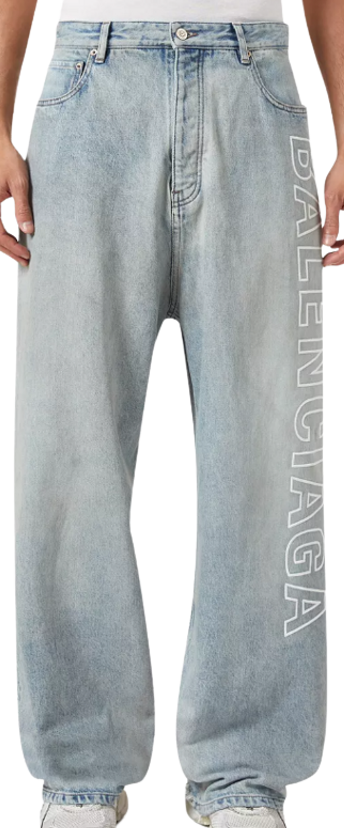 Balenciaga Outline Logo Baggy Denim Jeans
